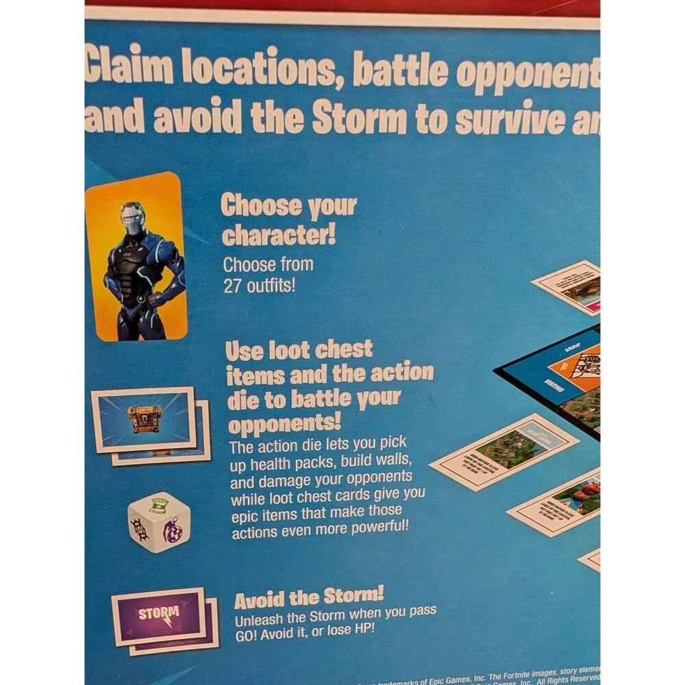 Monopoly Fortnite Edition Board Game Hasbro 2018 E6603 Blue Box 2-7